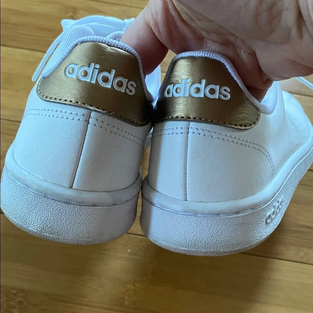 Beautiful white leather adidas cloud foam sneakers